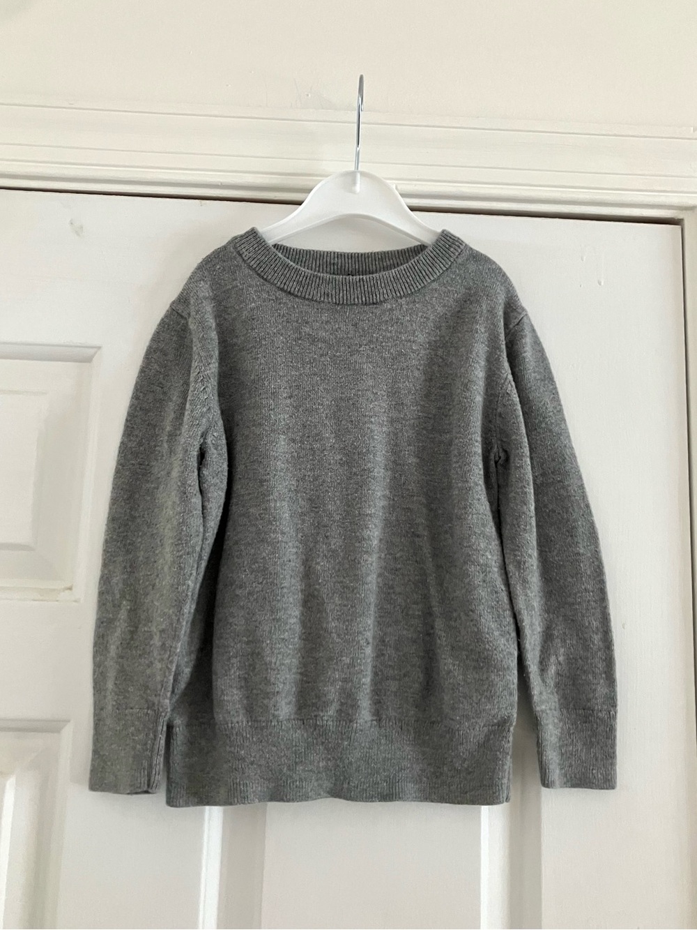 Gap Baby Grey Ribbed Knit Crewneck Unisex Sweater-Size 3T